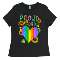 Black proud dad love Ladies Tee - CowhideDigitalArt