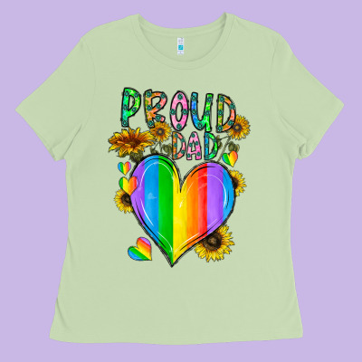 Proud Dad Love Ladies Tee Designed By Cowhidedigitalart