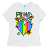 White proud dad love Ladies Tee - CowhideDigitalArt