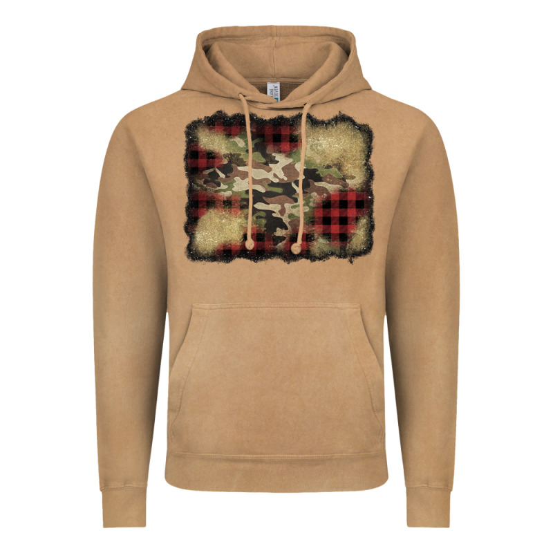 Buffalo Plaid Christmas Camouflage Glitter Background Vintage Hoodie by Jasminsmagicworld | Teevron