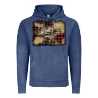Vintage Denim buffalo plaid christmas camouflage glitter background Vintage Hoodie - Jasminsmagicworld