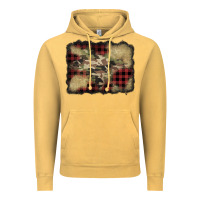 Vintage Mustard buffalo plaid christmas camouflage glitter background Vintage Hoodie - Jasminsmagicworld