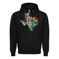 Black Western Sunflower, Rose, Gemstsone, Turquoise Bull Skull Zipper Hoodie - Bettercallsaul