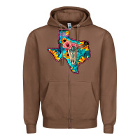 Chestnut Western Sunflower, Rose, Gemstsone, Turquoise Bull Skull Zipper Hoodie - Bettercallsaul