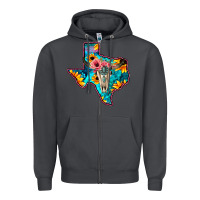 Smoke Western Sunflower, Rose, Gemstsone, Turquoise Bull Skull Zipper Hoodie - Bettercallsaul