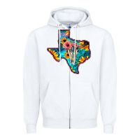 Western Sunflower, Rose, Gemstsone, Turquoise Bull Skull Zipper Hoodie | Teevron