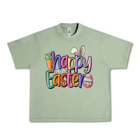 Oil Green happy easter Urban Heavy Tee - MaliasSmallBusiness