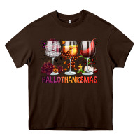 Chocolate Brown hallothanksmas halloween thanksgiving  christmas wine Heavy Core Tee - FaDigitalArtStudio