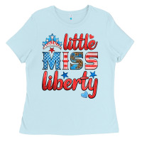 Baby Blue little miss liberty Ladies Tee - HRA Design Shop