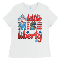 White little miss liberty Ladies Tee - HRA Design Shop