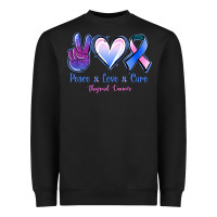 Black Peace love cure Thyroid Cancer Heavyweight Sweatshirt - NancyCooperArtShop