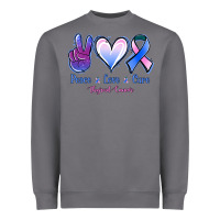 Storm Peace love cure Thyroid Cancer Heavyweight Sweatshirt - NancyCooperArtShop