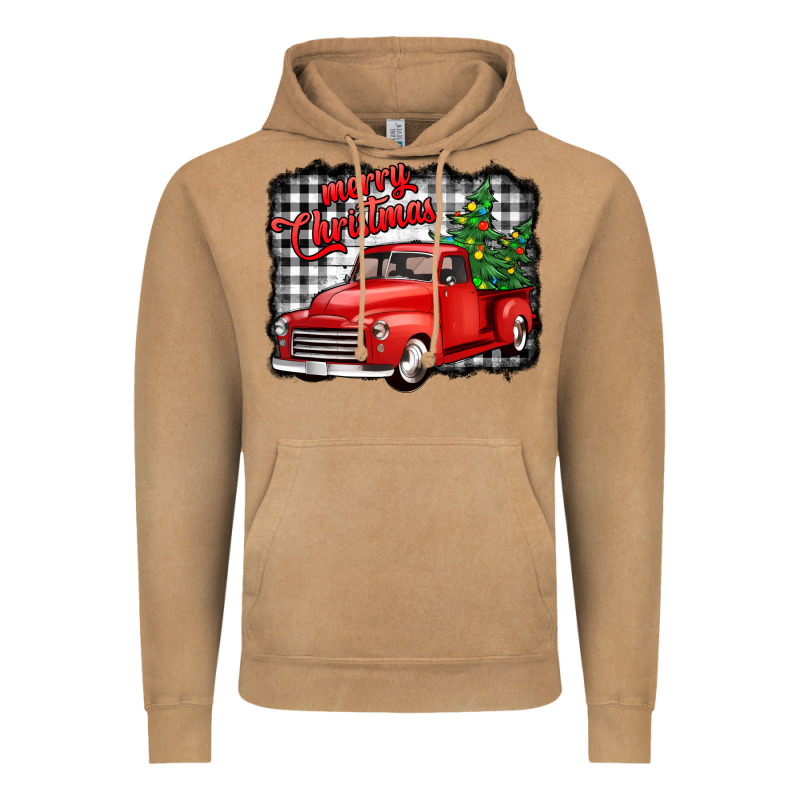 Merry Christmas Red Truck Christmas Trees Vintage Hoodie by Jasminsmagicworld | Teevron