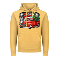 Vintage Mustard merry christmas red truck christmas trees Vintage Hoodie - Jasminsmagicworld