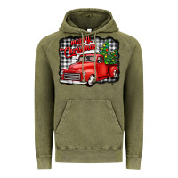 Vintage Olive merry christmas red truck christmas trees Vintage Hoodie - Jasminsmagicworld