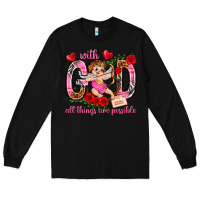 Black with god all things are possible Long Sleeve Tee - NancyCooperArtShop
