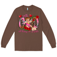 Chestnut with god all things are possible Long Sleeve Tee - NancyCooperArtShop