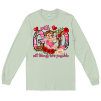 Matcha with god all things are possible Long Sleeve Tee - NancyCooperArtShop