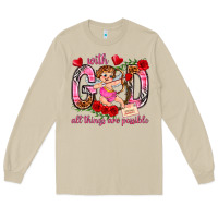 Mushroom with god all things are possible Long Sleeve Tee - NancyCooperArtShop