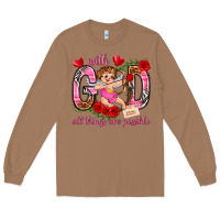 Toasted Coconut with god all things are possible Long Sleeve Tee - NancyCooperArtShop