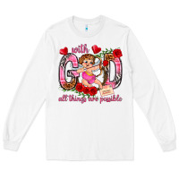 White with god all things are possible Long Sleeve Tee - NancyCooperArtShop