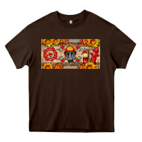Chocolate Brown firefighter air mask sunflower and elementary license plate Heavy Core Tee - HRA Design Shop