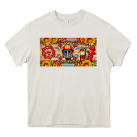 Cream firefighter air mask sunflower and elementary license plate Heavy Core Tee - HRA Design Shop