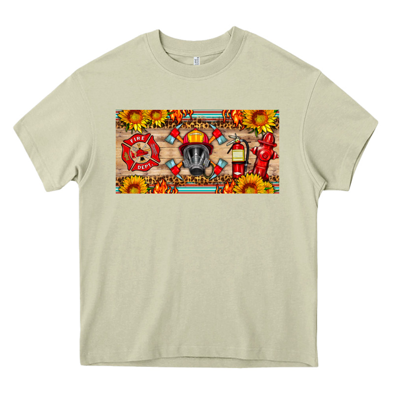 Firefighter Air Mask Sunflower And Elementary License Plate Heavy Core Tee by HRA Design Shop | Teevron