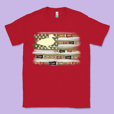 Duck Hunter Flag Classic Tee Designed By Maliassmallbusiness