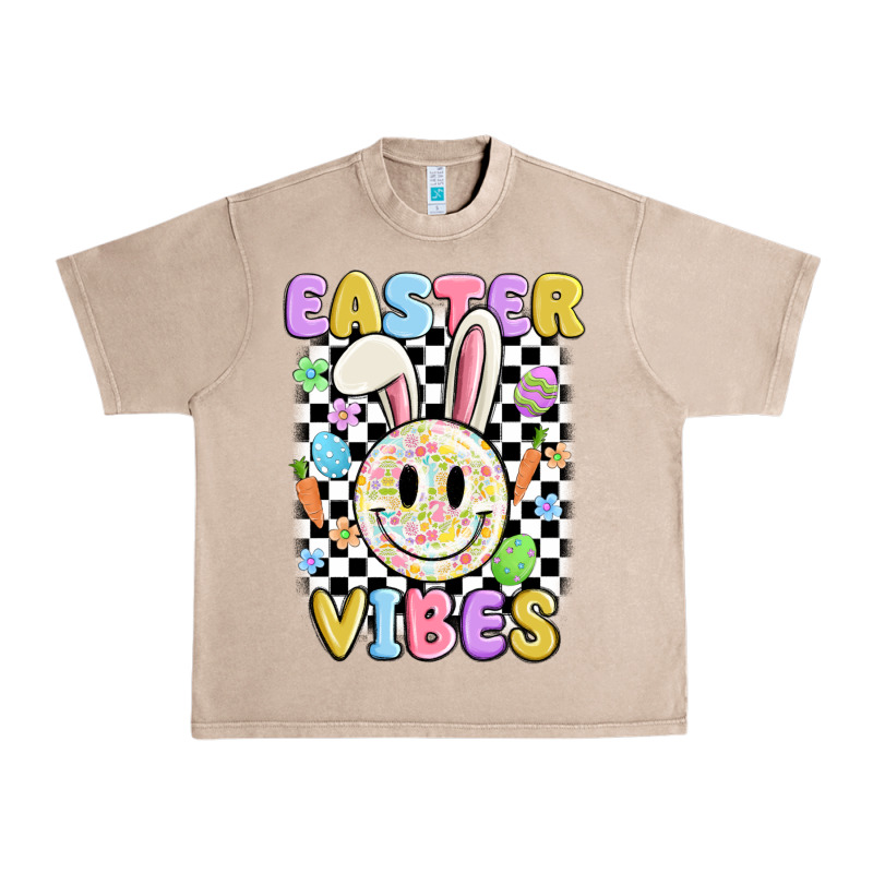 Easter Vibes Smiley Face Urban Heavy Tee by MaliasSmallBusiness | Teevron