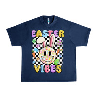 Navy easter vibes smiley face Urban Heavy Tee - MaliasSmallBusiness