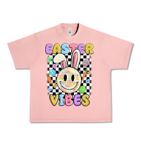 Salmon easter vibes smiley face Urban Heavy Tee - MaliasSmallBusiness