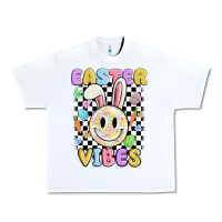 White easter vibes smiley face Urban Heavy Tee - MaliasSmallBusiness