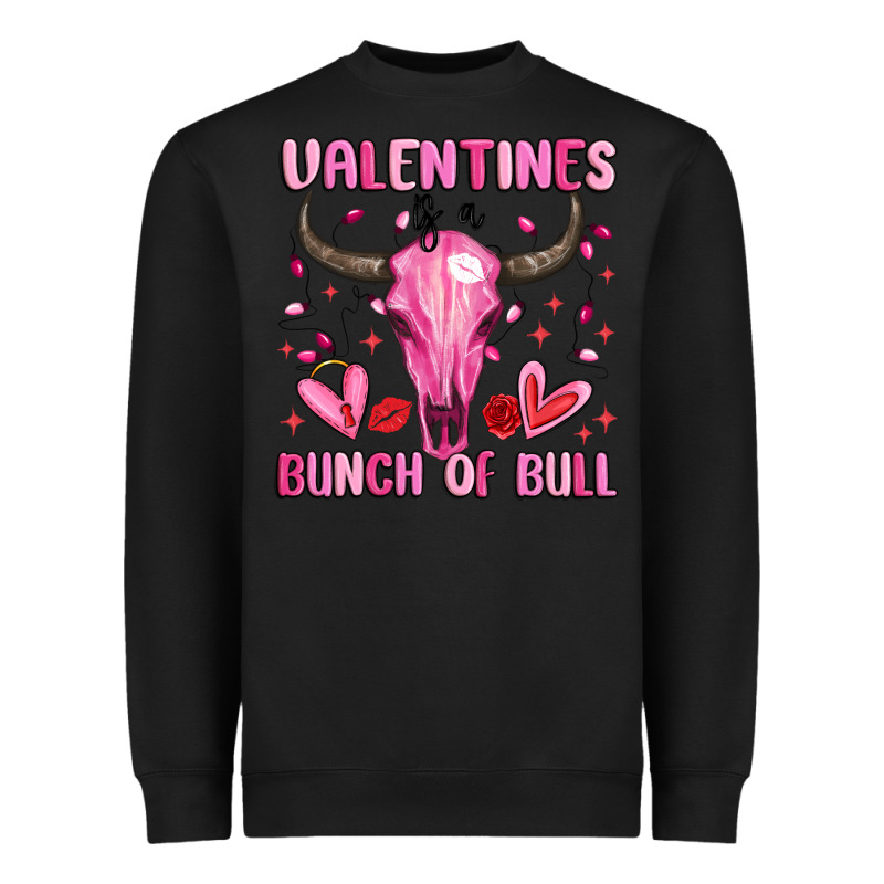 Valentines Is A Bunch Of Bull Heavyweight Sweatshirt by MaliasSmallBusiness | Teevron