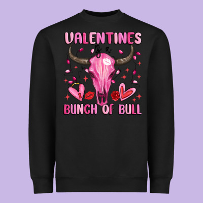 Valentines Is A Bunch Of Bull Heavyweight Sweatshirt Designed By Maliassmallbusiness