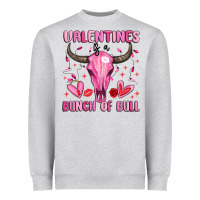 Heather Grey valentines is a bunch of bull Heavyweight Sweatshirt - MaliasSmallBusiness