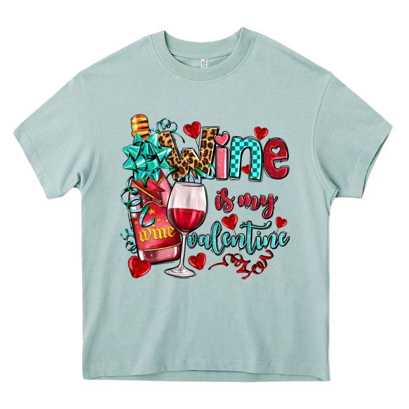 Wine Is My Valentine Olivia Heavy Core Tee by OliviaCreatesArt | Teevron