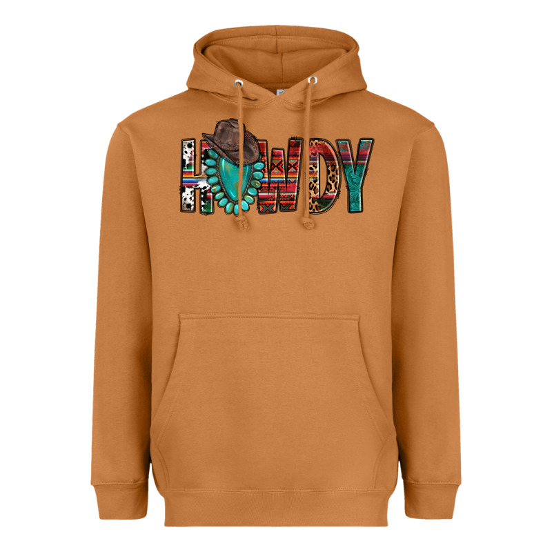 Western Howdy Gemstone Cowboy Hat Heavyweight Hoodie by HowdyJamesFarm | Teevron