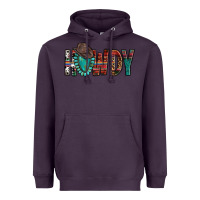 Plum Western Howdy Gemstone Cowboy Hat Heavyweight Hoodie - HowdyJamesFarm