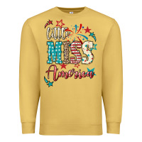 Antique Gold Little miss America 4th of july Premium Sweatshirt - HowdyJamesFarm