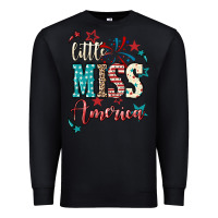 Black Little miss America 4th of july Premium Sweatshirt - HowdyJamesFarm