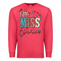 Cardinal Little miss America 4th of july Premium Sweatshirt - HowdyJamesFarm