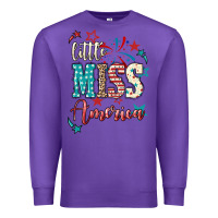 Purple Little miss America 4th of july Premium Sweatshirt - HowdyJamesFarm