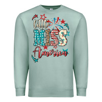 Seafoam Little miss America 4th of july Premium Sweatshirt - HowdyJamesFarm