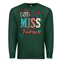 Sports Green Little miss America 4th of july Premium Sweatshirt - HowdyJamesFarm