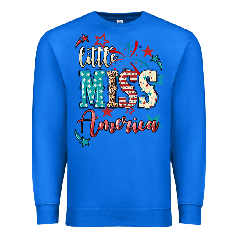 Little Miss America 4th Of July Premium Sweatshirt by HowdyJamesFarm | Teevron