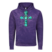 Cloud Purple western turquoise gemstone cross Vintage Hoodie - BarkalooDesign