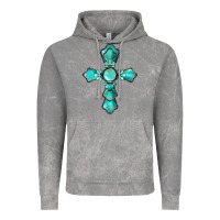 Cloud Rock western turquoise gemstone cross Vintage Hoodie - BarkalooDesign