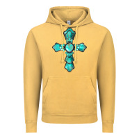 Vintage Mustard western turquoise gemstone cross Vintage Hoodie - BarkalooDesign