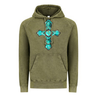 Vintage Olive western turquoise gemstone cross Vintage Hoodie - BarkalooDesign